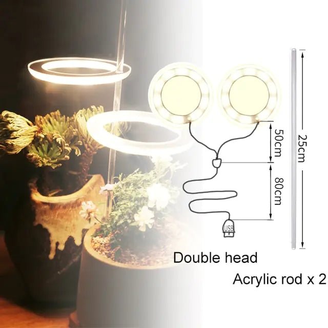 Angel Three Ring Grow Light DC5V USB Phytolamp For Plants Led Full Spectrum Lamp For Indoor Plant Seedlings Home Flower Succulet - Huna Loa